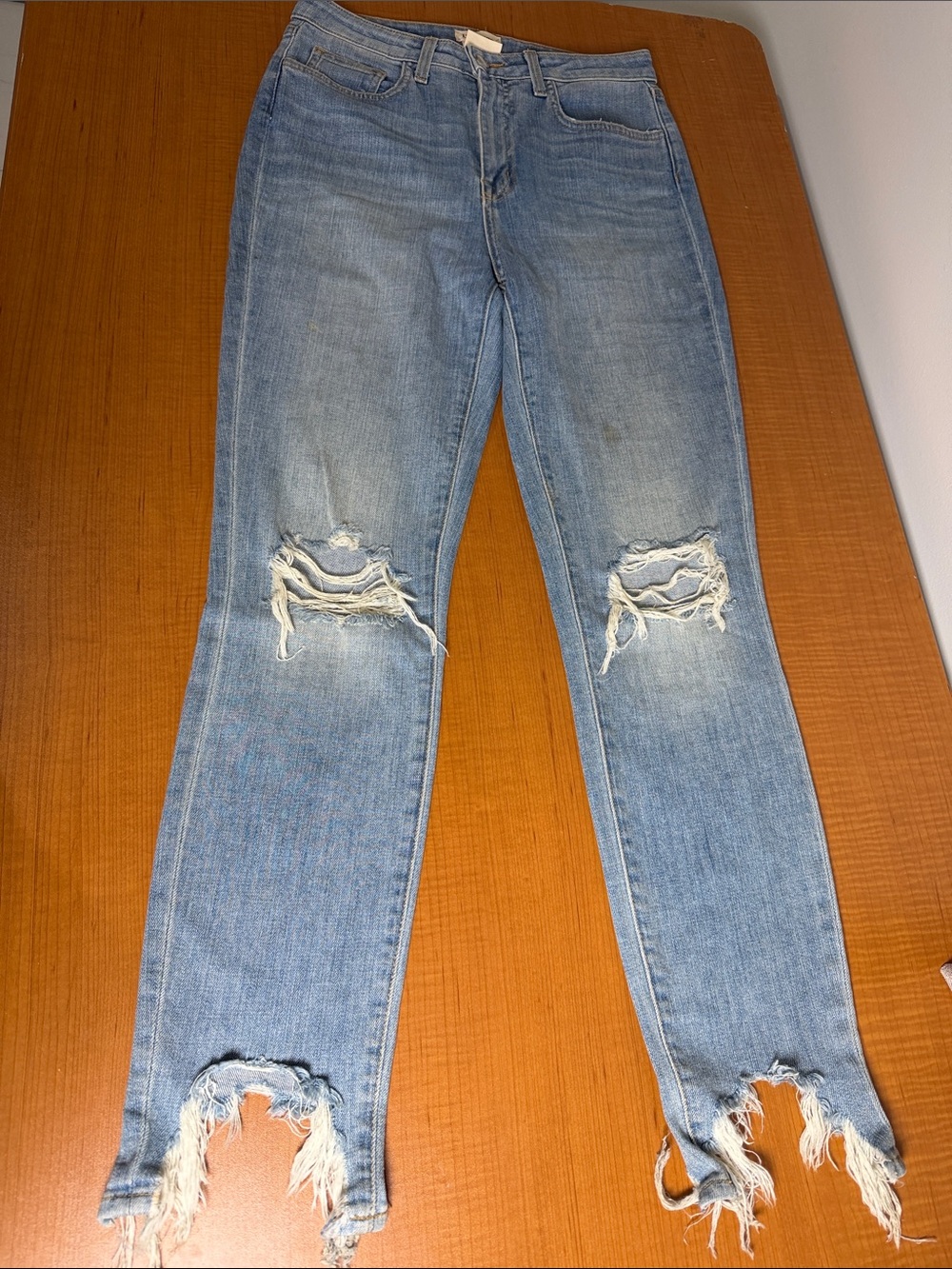 L'AGENCE Light Blue Distressed Skinny Jeans